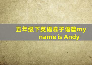 五年级下英语卷子语篇my name is Andy